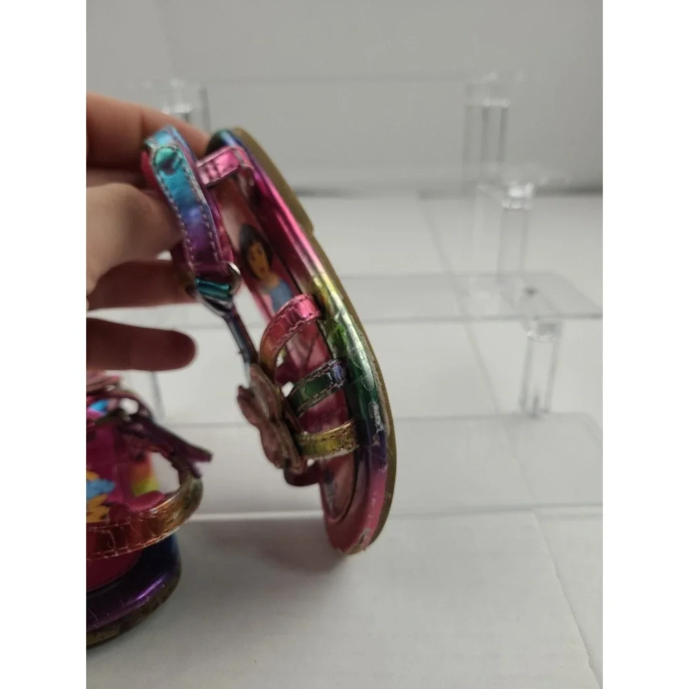 Vintage Dora The Explorer Toddler Girl Shoes Sandal Size‎ 7 Y2K Rainbow Strap - Picture 16 of 16